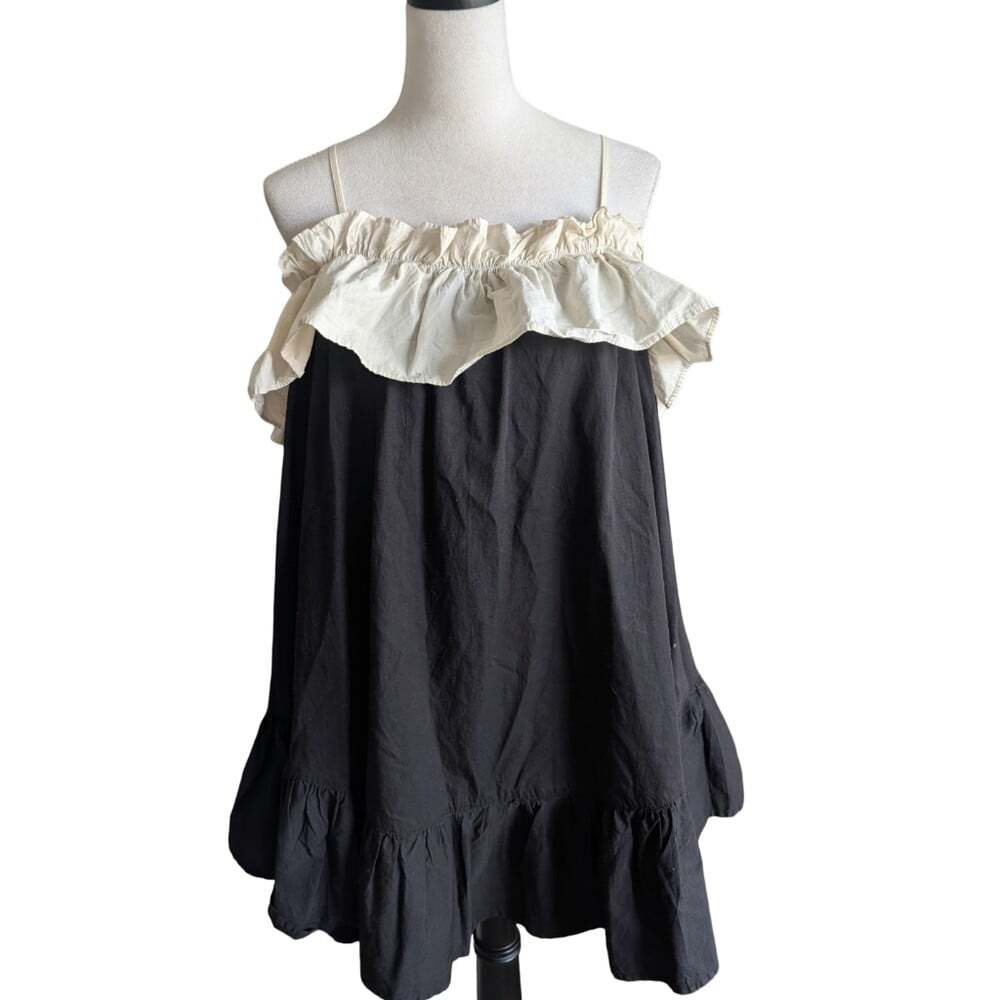 Anthropologie The Ruffle Swing Polin Cotton Mini Dress Size Medium
